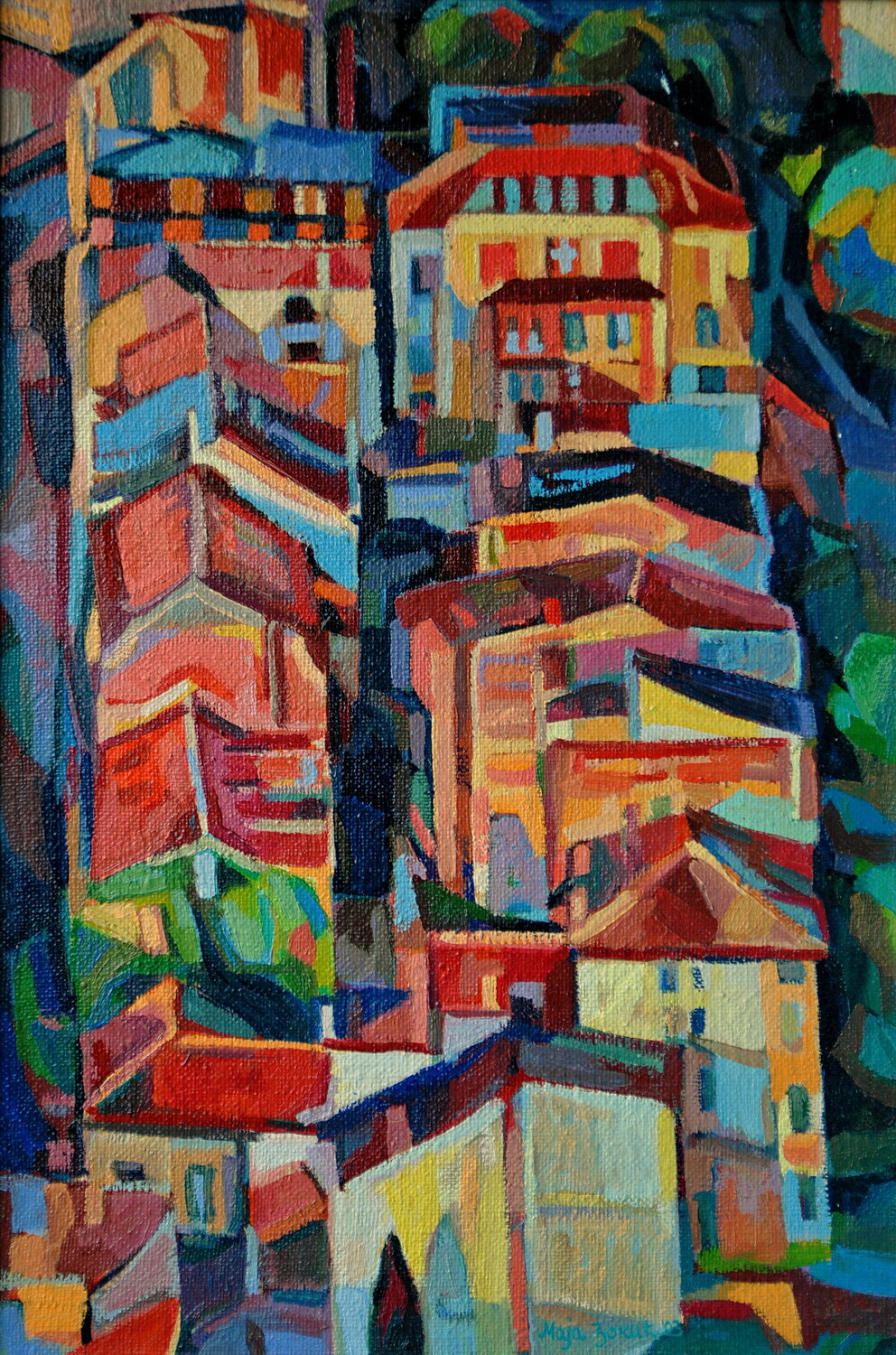 City roofs Maja Đokić Mihajlović Originalgemälde zu verkaufen