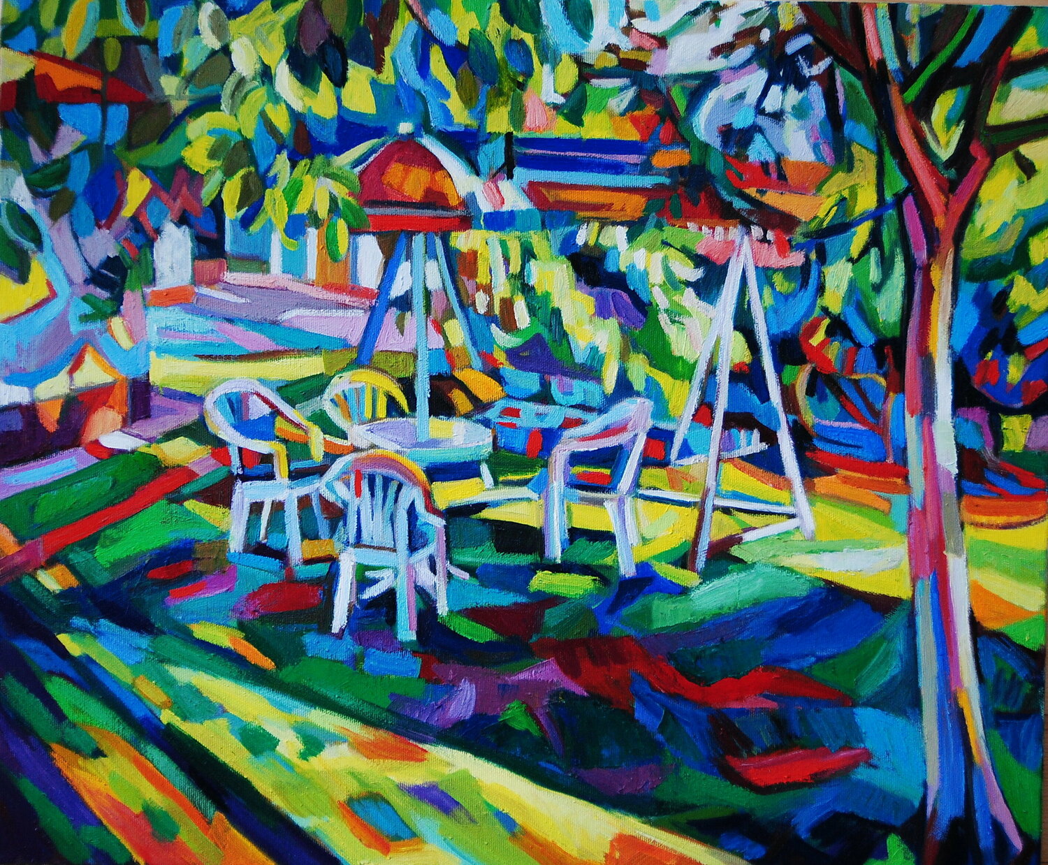 Summer garden Maja Đokić Mihajlović Originalgemälde zu verkaufen