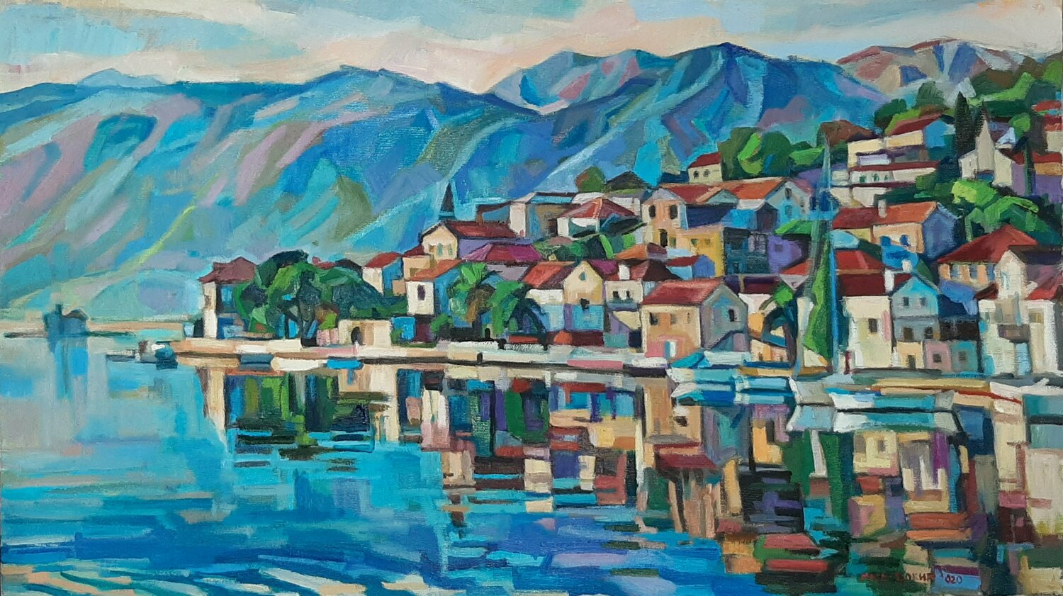 Marine reflection Maja Đokić Mihajlović Peinture originale à vendre