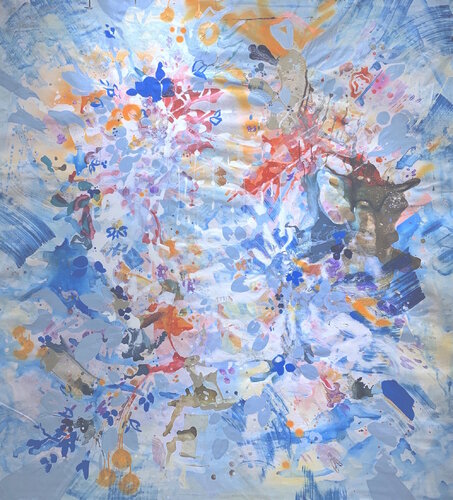 Imagined Landscaped _ Baby blue_ Unframed de Deusa Blumke, Pintura a la venta en Singulart