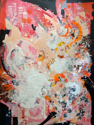 Imagined Landscapes Series _ Rosas1 de Deusa Blumke, Pintura a la venta en Singulart