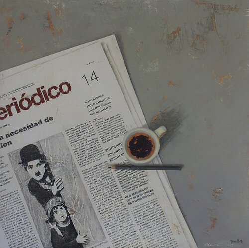 CHAPLIN AND NEWS von Tomasa Martín, Malerei kaufen auf Singulart