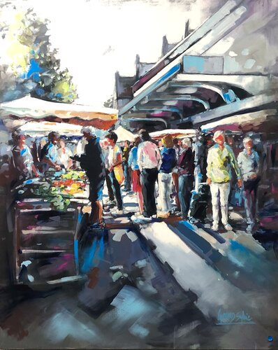 Marché du mardi matin von Sylvie Gérard, Malerei kaufen auf Singulart