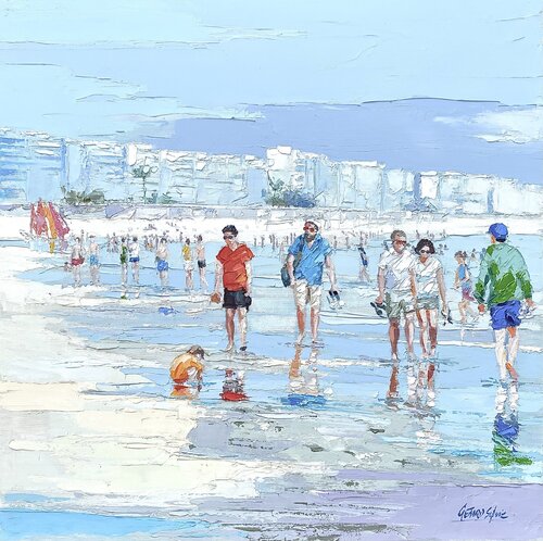 La Baule, les pieds dans l'eau von Sylvie Gérard, Malerei kaufen auf Singulart