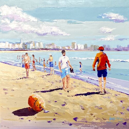 Plage des Sables d'Olonne, von Sylvie Gérard, Malerei kaufen auf Singulart