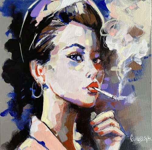 Et puis je fume par Sylvie Gérard, Peinture en vente sur Singulart