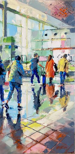Transit à Barcelone par Sylvie Gérard, Peinture en vente sur Singulart