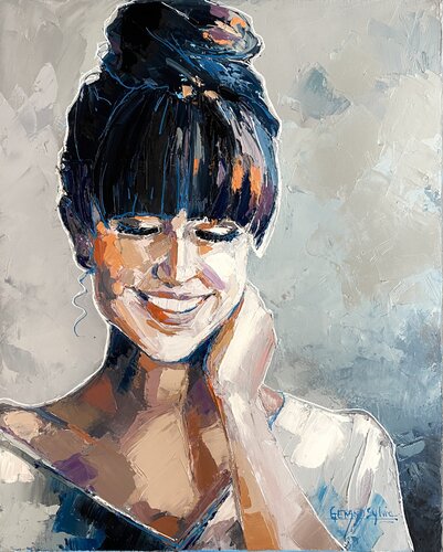 Je vais rougir! par Sylvie Gérard, Peinture en vente sur Singulart