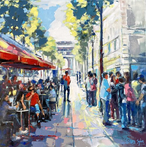 L’été sur les champs Élysée von Sylvie Gérard, Malerei kaufen auf Singulart