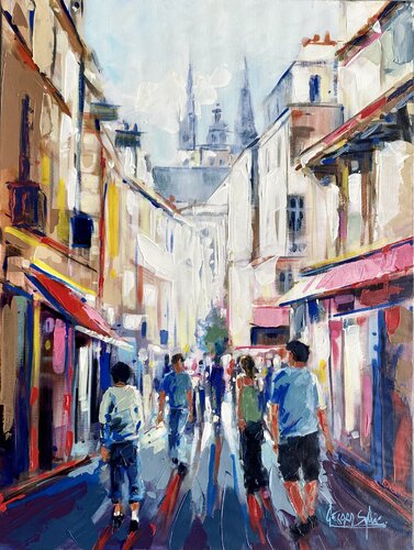 Rue St Aubin, Angers von Sylvie Gérard, Malerei kaufen auf Singulart