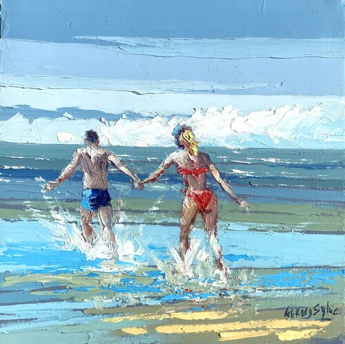 Baignade à deux von Sylvie Gérard, Malerei kaufen auf Singulart