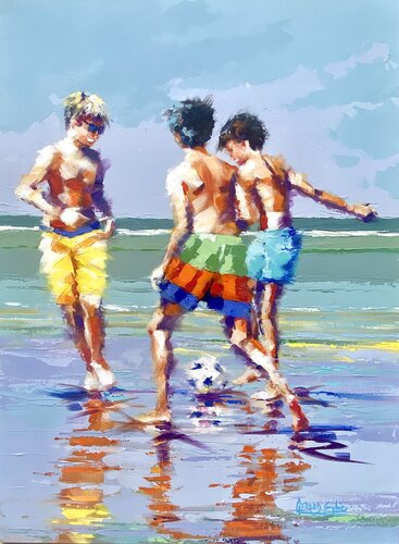 Foot de plage par Sylvie Gérard, Peinture en vente sur Singulart