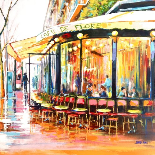 Il fait bon au Café de Flore von Sylvie Gérard, Malerei kaufen auf Singulart