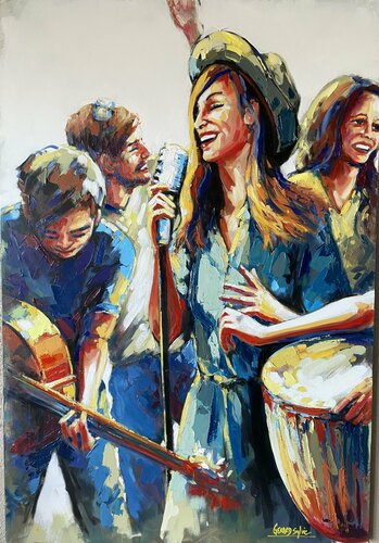 Tout pour la musique von Sylvie Gérard, Malerei kaufen auf Singulart