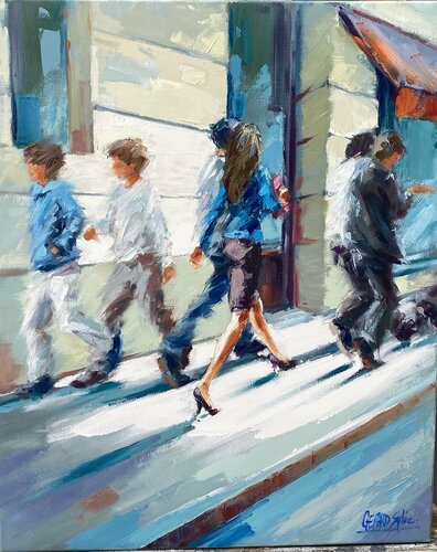 En allant au bureau von Sylvie Gérard, Malerei kaufen auf Singulart