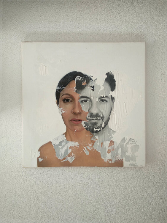 Autoretrato con esposa Raúl Lara