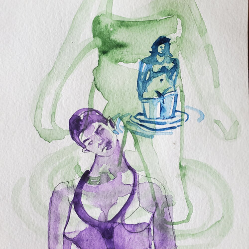 3 bathers di Shelton Walsmith, Opera su carta in vendita su Singulart