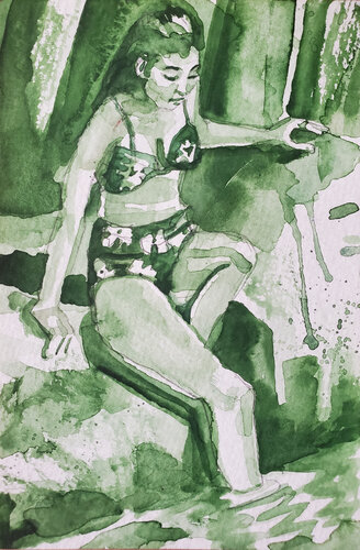 Green River Bather di Shelton Walsmith, Opera su carta in vendita su Singulart