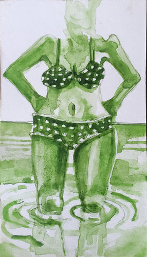 Vanishing Verdant Bather di Shelton Walsmith, Opera su carta in vendita su Singulart