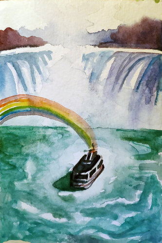 Study for Niagra di Shelton Walsmith, Opera su carta in vendita su Singulart