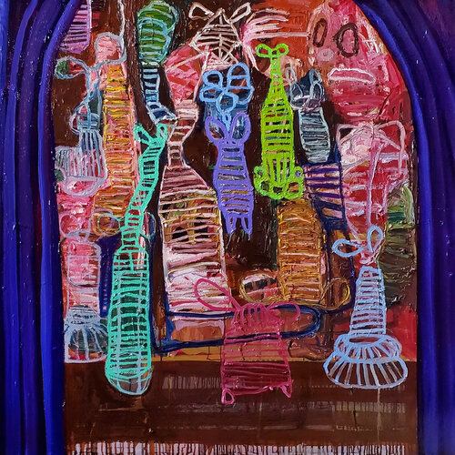 The Sure Wood Forest Players van Shelton Walsmith, Schilderij te koop op Singulart