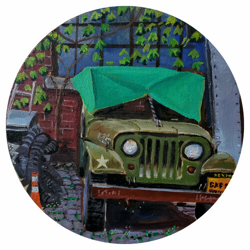 Jeep Tondo for Tom van Shelton Walsmith, Schilderij te koop op Singulart