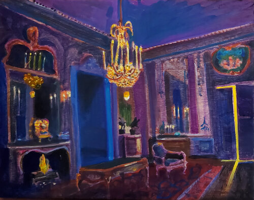 Interior with Chandelier von Shelton Walsmith, Malerei kaufen auf Singulart
