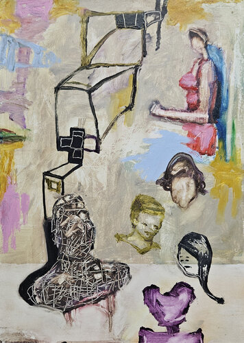 Of Course Mummy Will Help Build the Wall van Shelton Walsmith, Schilderij te koop op Singulart