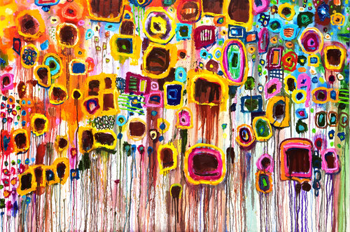 Like a bunch of Clocks Counting Out Loud van Shelton Walsmith, Schilderij te koop op Singulart