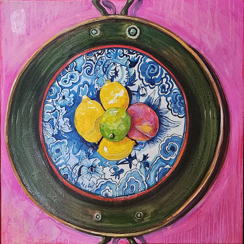 Lemons, Lime, Peach Still Life von Shelton Walsmith, Malerei kaufen auf Singulart