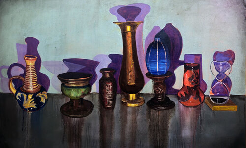Menagerie Glass + Brass; Seven Figures van Shelton Walsmith, Schilderij te koop op Singulart