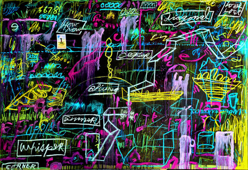 Lose lost diagonal center blind sinner by Shelton Walsmith, Painting for Sale on Singulart