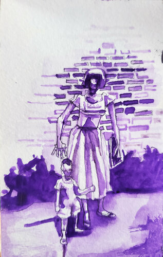Of Course Mama's Gonna Help You Build the Wall von Shelton Walsmith, Werk auf Papier kaufen auf Singulart