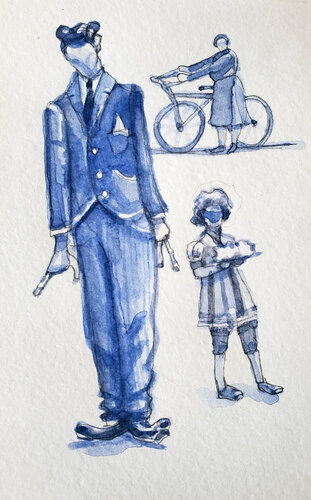 Trio azul von Shelton Walsmith, Werk auf Papier kaufen auf Singulart