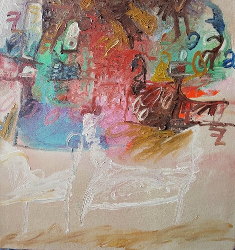 Beds along Camino Compostella di Shelton Walsmith, Pittura in vendita su Singulart