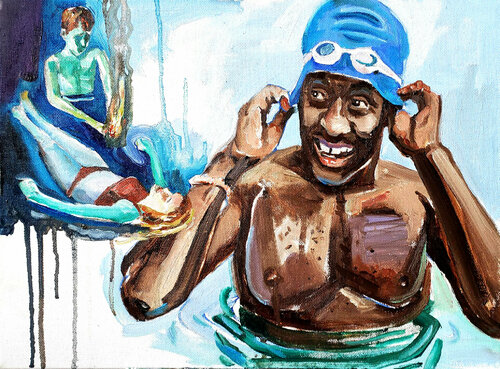Bathers: Triathalon van Shelton Walsmith, Schilderij te koop op Singulart