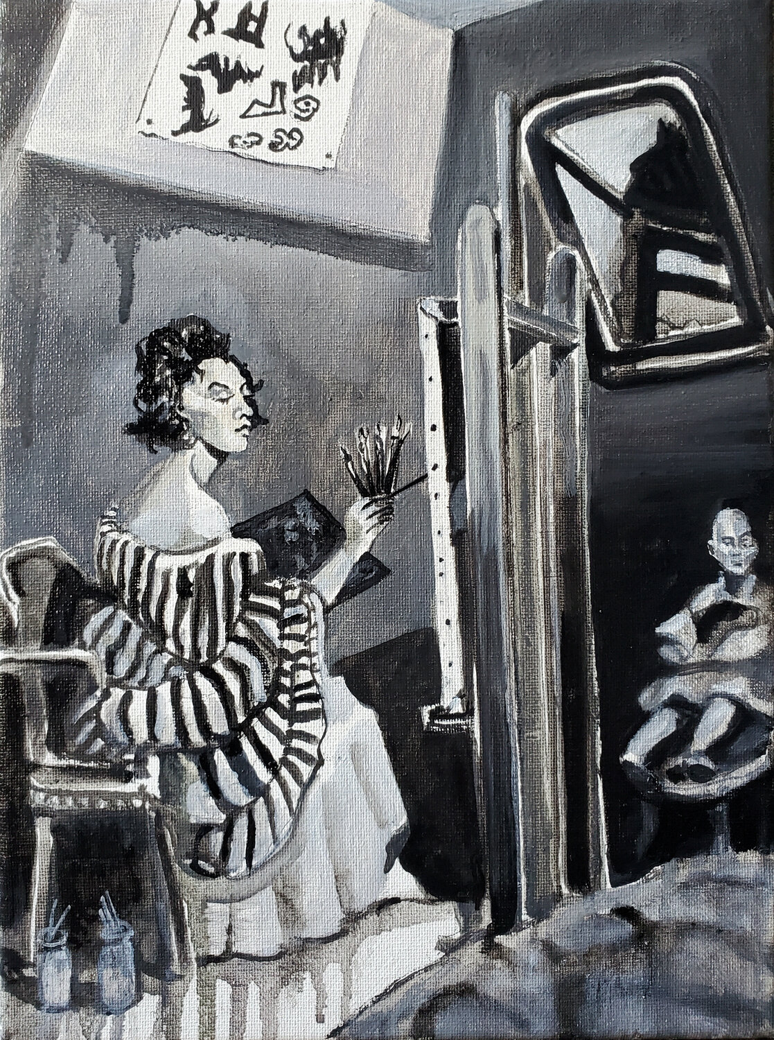 Painter in a Striped Frock Shelton Walsmith