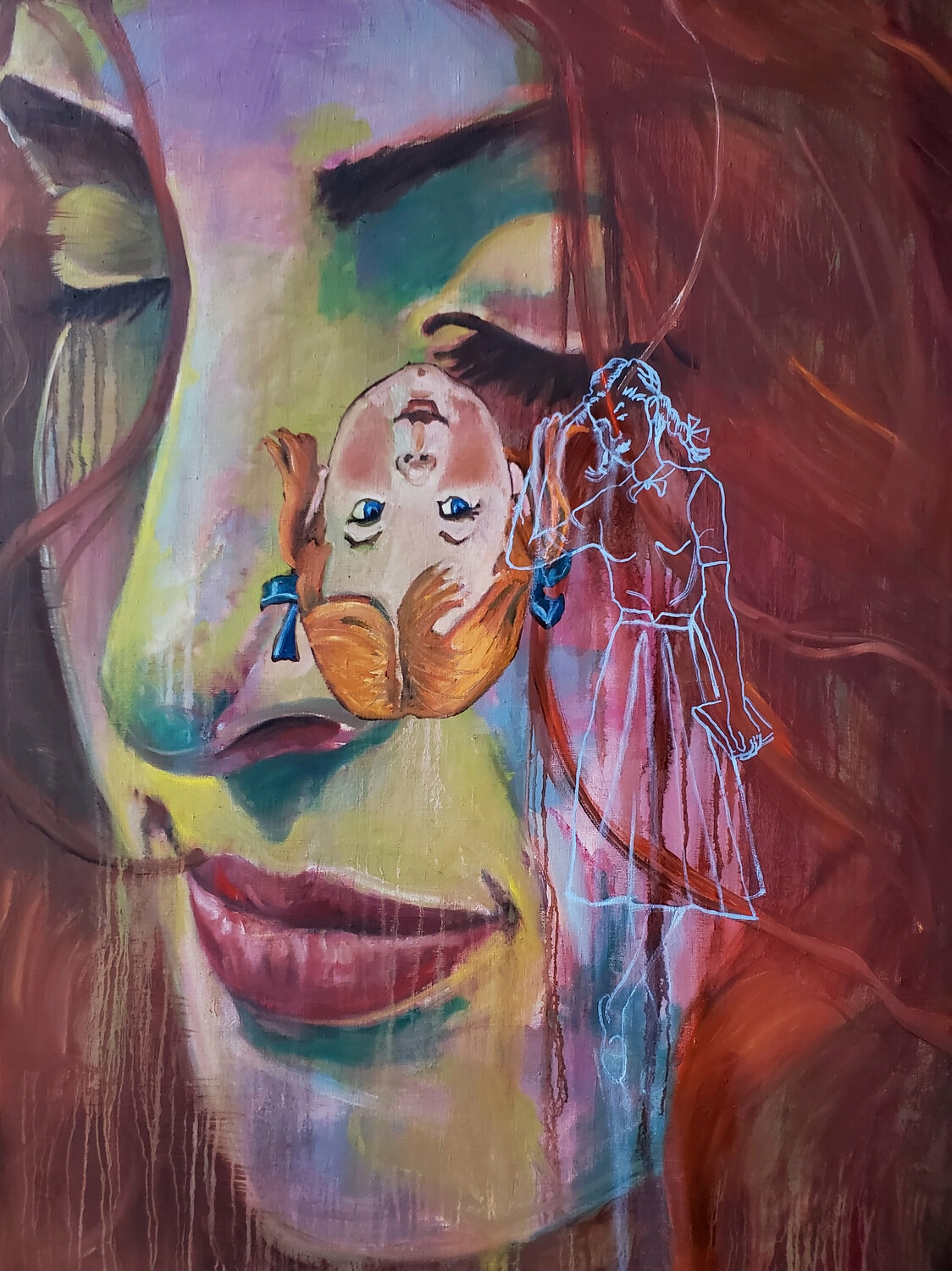 Sometimes She Dreams, Sometimes She Remembers, Sometimes She Forgets What She Dreams Shelton Walsmith Dipinto originale in vendita