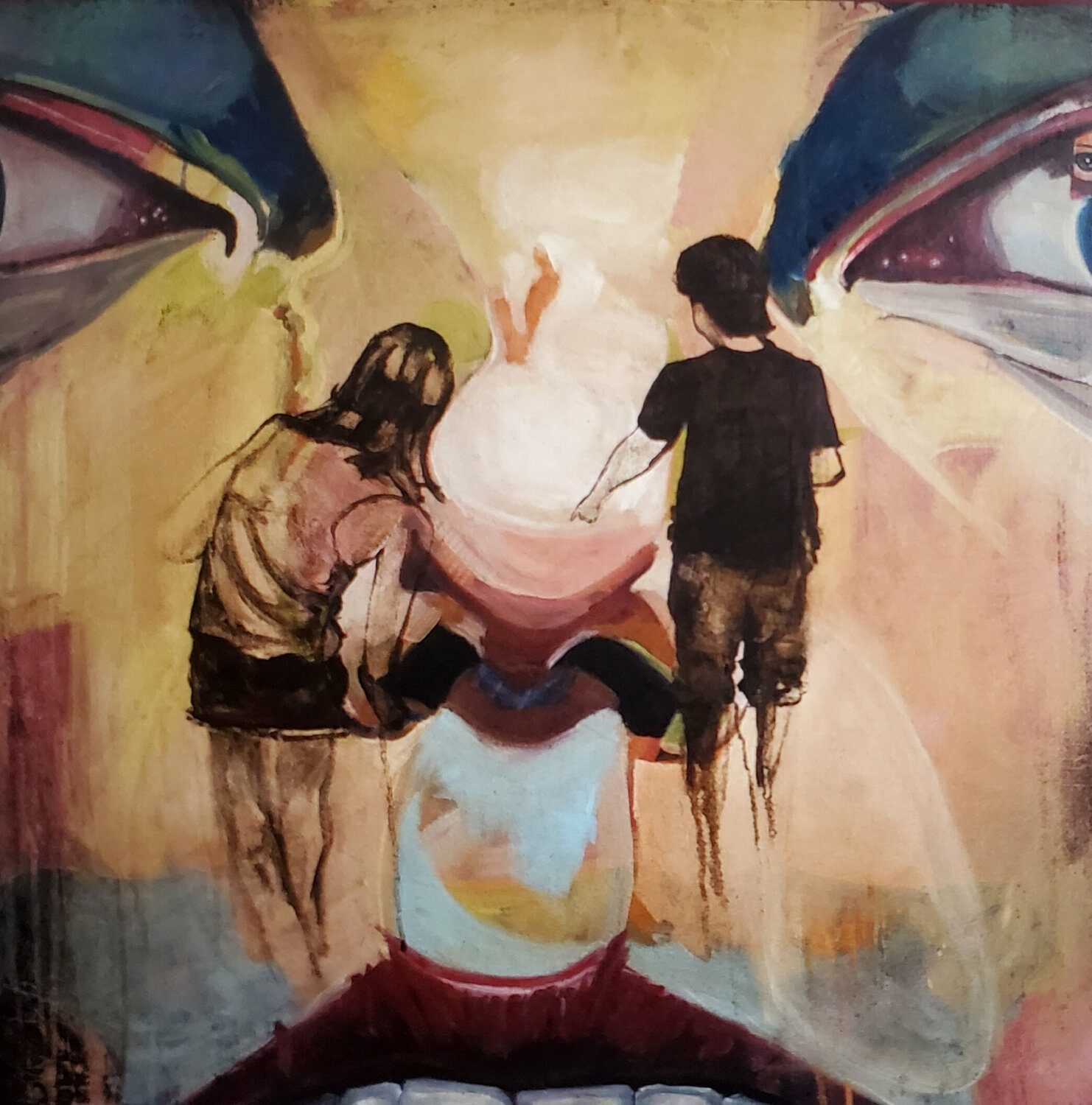 Hansel + Gretel; Look G, see? It is breathing! Shelton Walsmith Dipinto originale in vendita