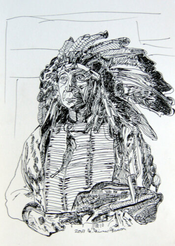 Häuptling by Manuella Muerner Marioni, 소묘 for Sale on Singulart