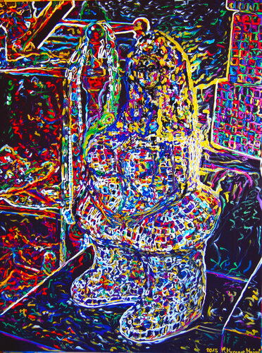 Happy in her own world di Manuella Muerner Marioni, Pittura in vendita su Singulart