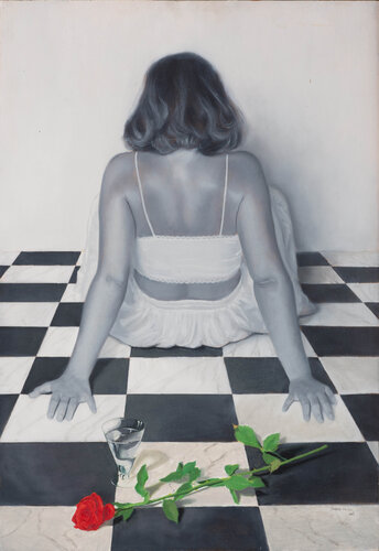 Chica con rosa van Juan Manuel Alvarez Cebrián, Schilderij te koop op Singulart