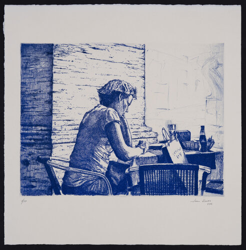 Café en Roma (grabado) Juan Manuel Alvarez Cebrián