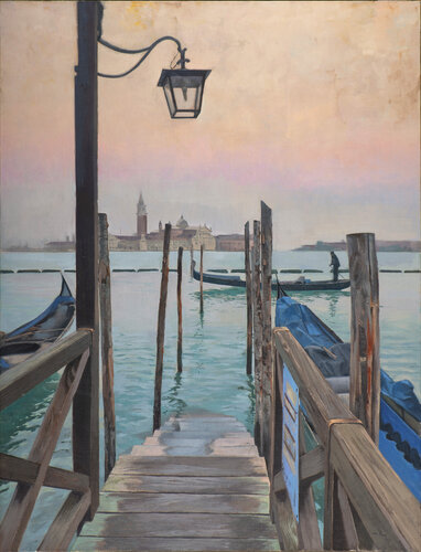 Venecia. (Embarcadero). by Juan Manuel Alvarez Cebrián, Painting for Sale on Singulart