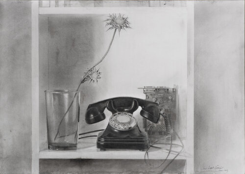 Teléfono antiguo II. by Juan Manuel Alvarez Cebrián, Drawing for Sale on Singulart
