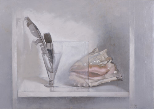 Plumas y concha di Juan Manuel Alvarez Cebrián, Pittura in vendita su Singulart