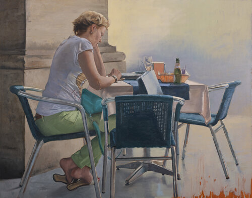 Café en Roma di Juan Manuel Alvarez Cebrián, Pittura in vendita su Singulart