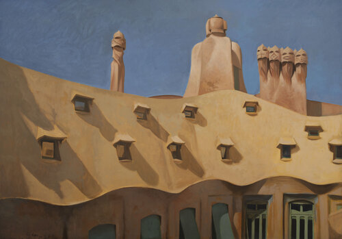 Pedrera III. (Tejado amarillo). by Juan Manuel Alvarez Cebrián, Painting for Sale on Singulart