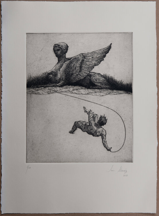 Esfinge I (aguafuerte de linea) Juan Manuel Alvarez Cebrián