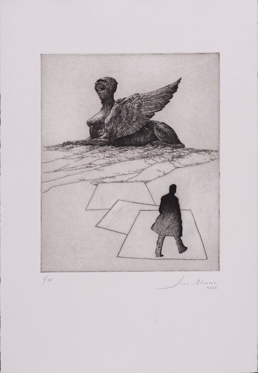 Esfinge II (aguafuerte de linea) Juan Manuel Alvarez Cebrián